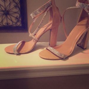 Nude with bling heels